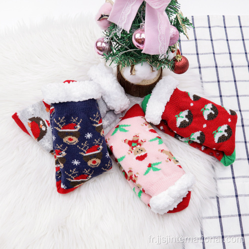 chaussettes de Noël en toison d&#39;hiver en laine d&#39;agneau